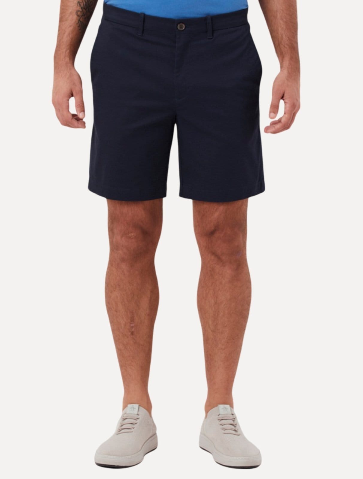 Vista principal Bermuda Original Penguin Masculina Slim Sarja Chino Button Marinho Original Penguin azul