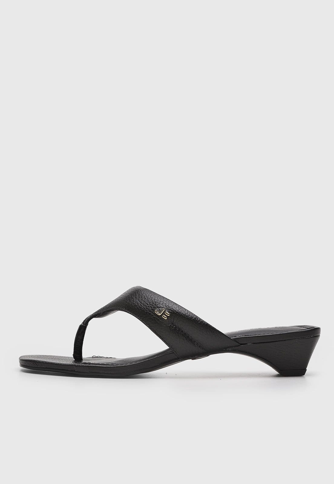 Vista principal Sandália Feminina Jorge Bischoff Salto Geométrico Preta Jorge Bischoff preto