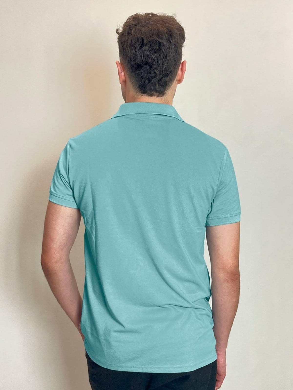 Vista 2 Polo Básica Masculina Com Botões Polo Wear Medio Polo Wear azul