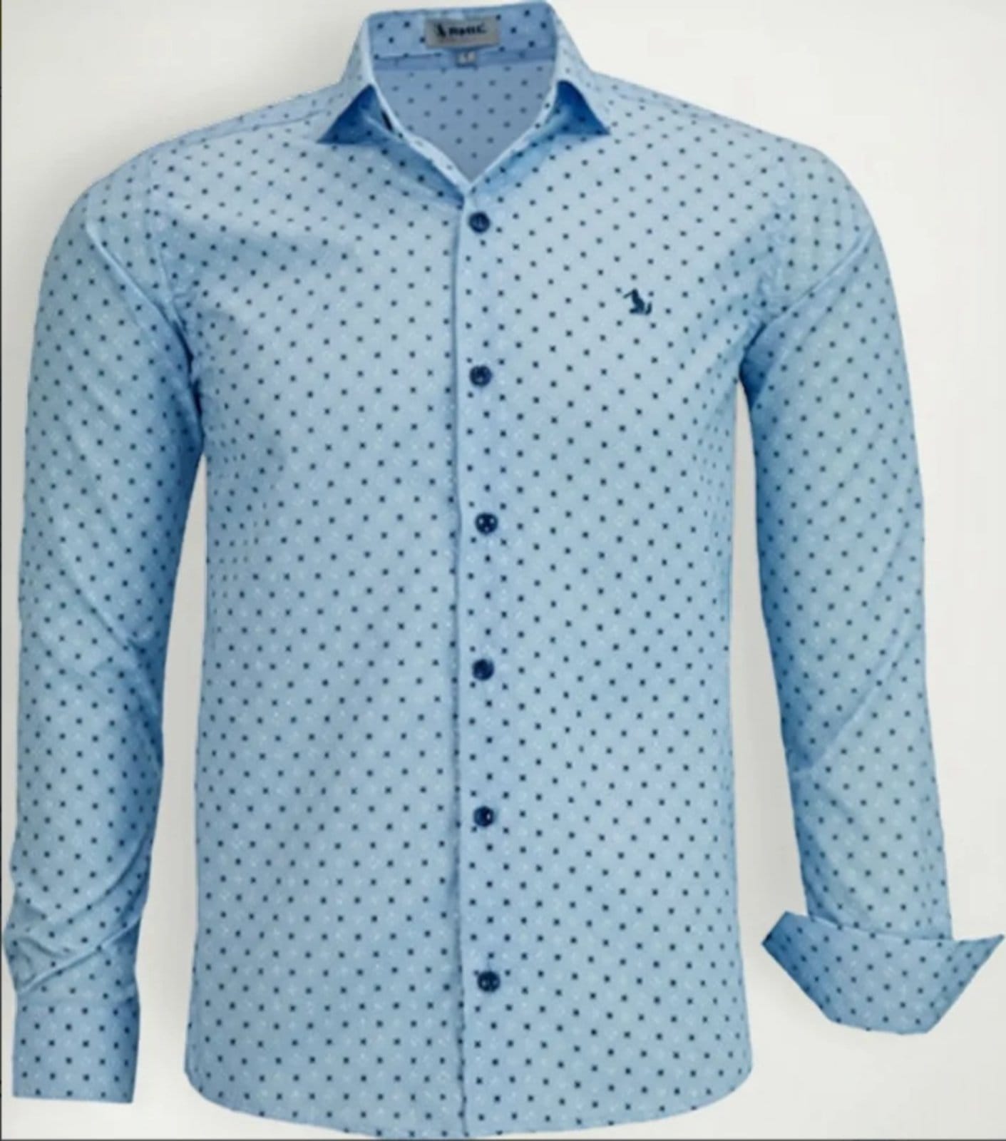 Camisa Social Amil Comfort Park Estampado Poliéster Macia Fácil de Passar Manga Longa Cor08