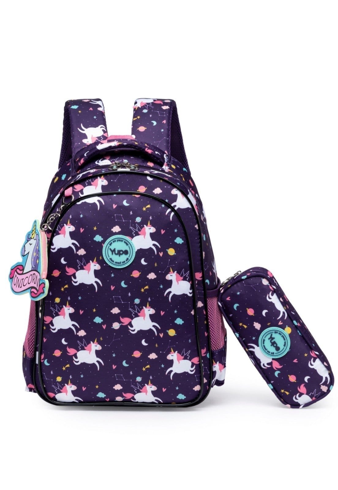 Infantil - kit Mochila Feminina Escolar Casual Resistente Espaçosa
