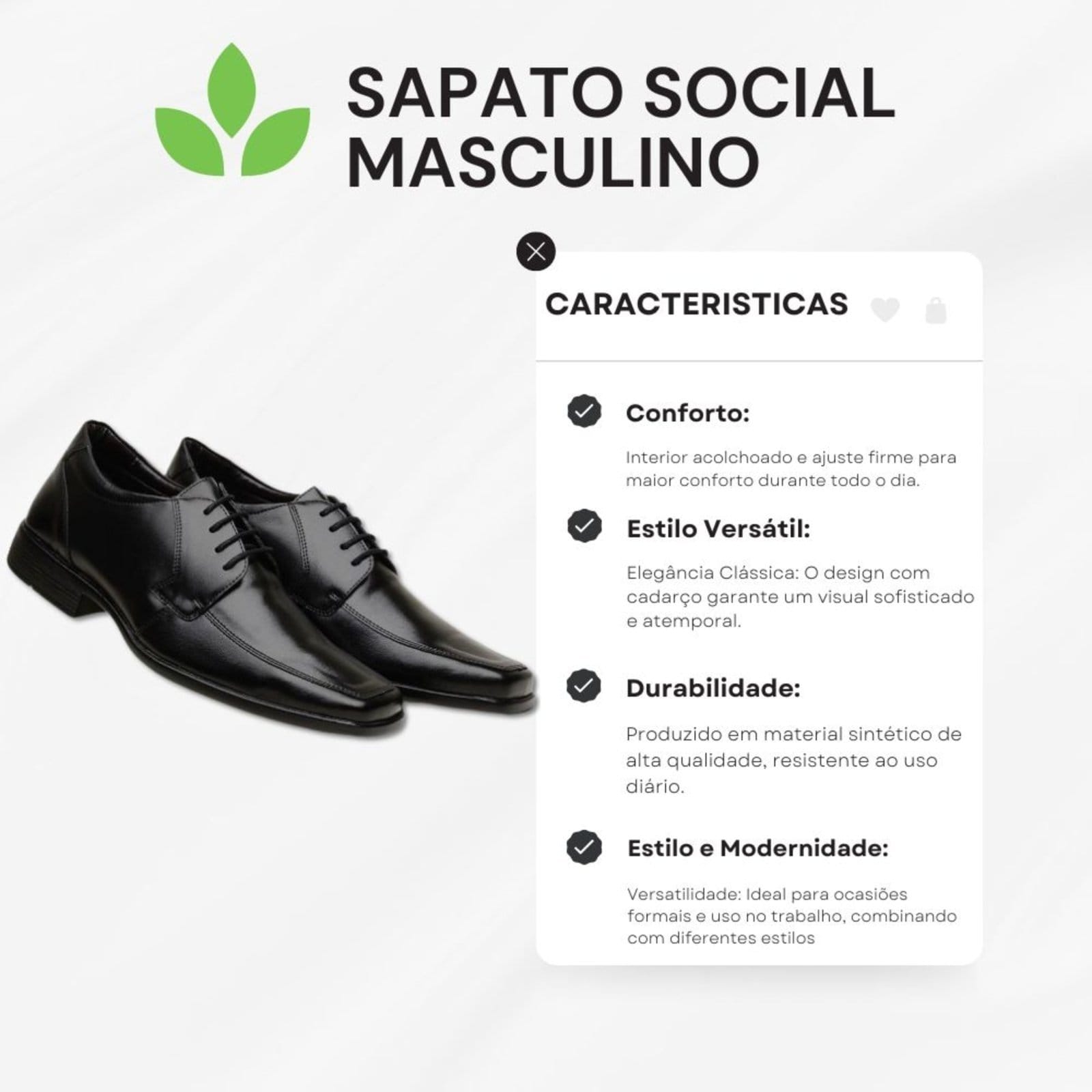 Vista 2 Sapato Social Masculino Confort com Ortopédico Macio Elegante Bia Ramos preto