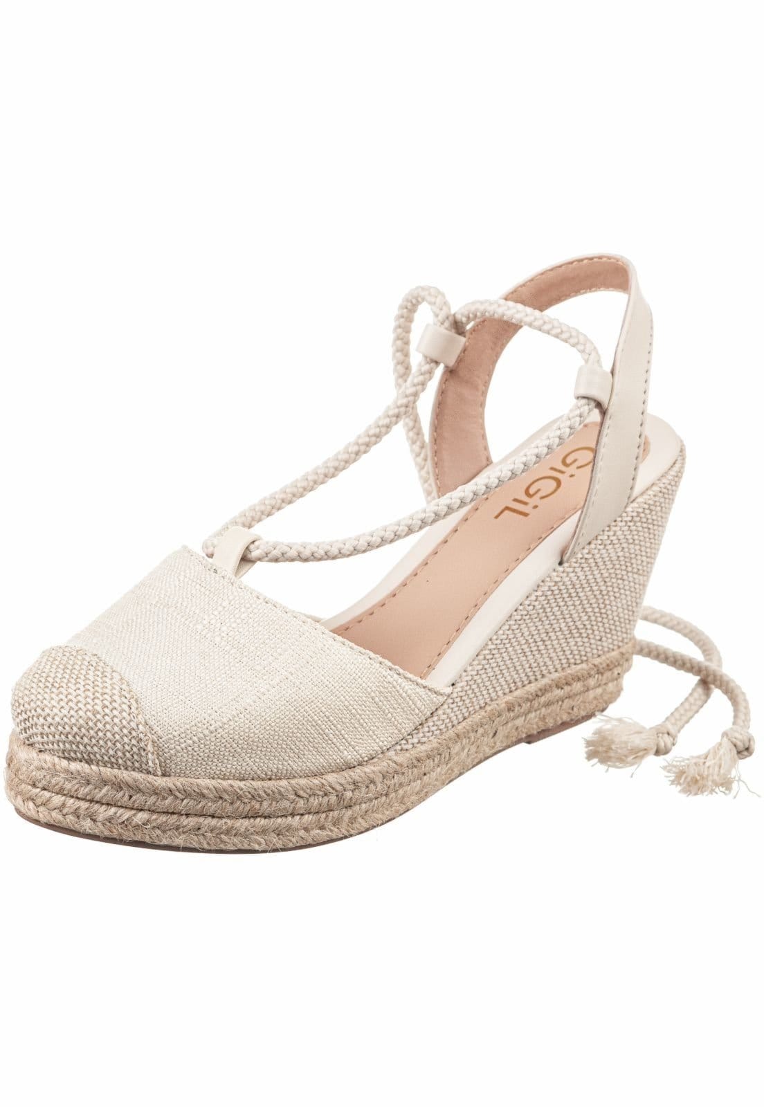 Sandália Anabela GiGiL De Amarrar Off White
