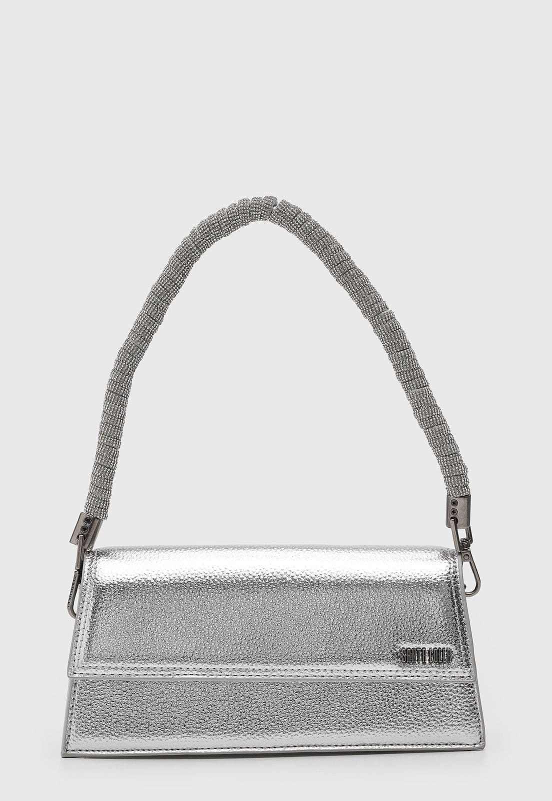 Bolsa Feminina Santa Lolla Alça Pedrarias Prata