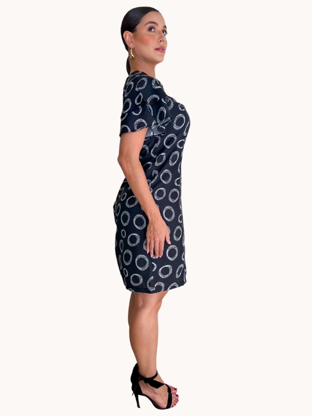 Vista 2 VESTIDO CURTO ESTAMPA POÁ Art Livre preto