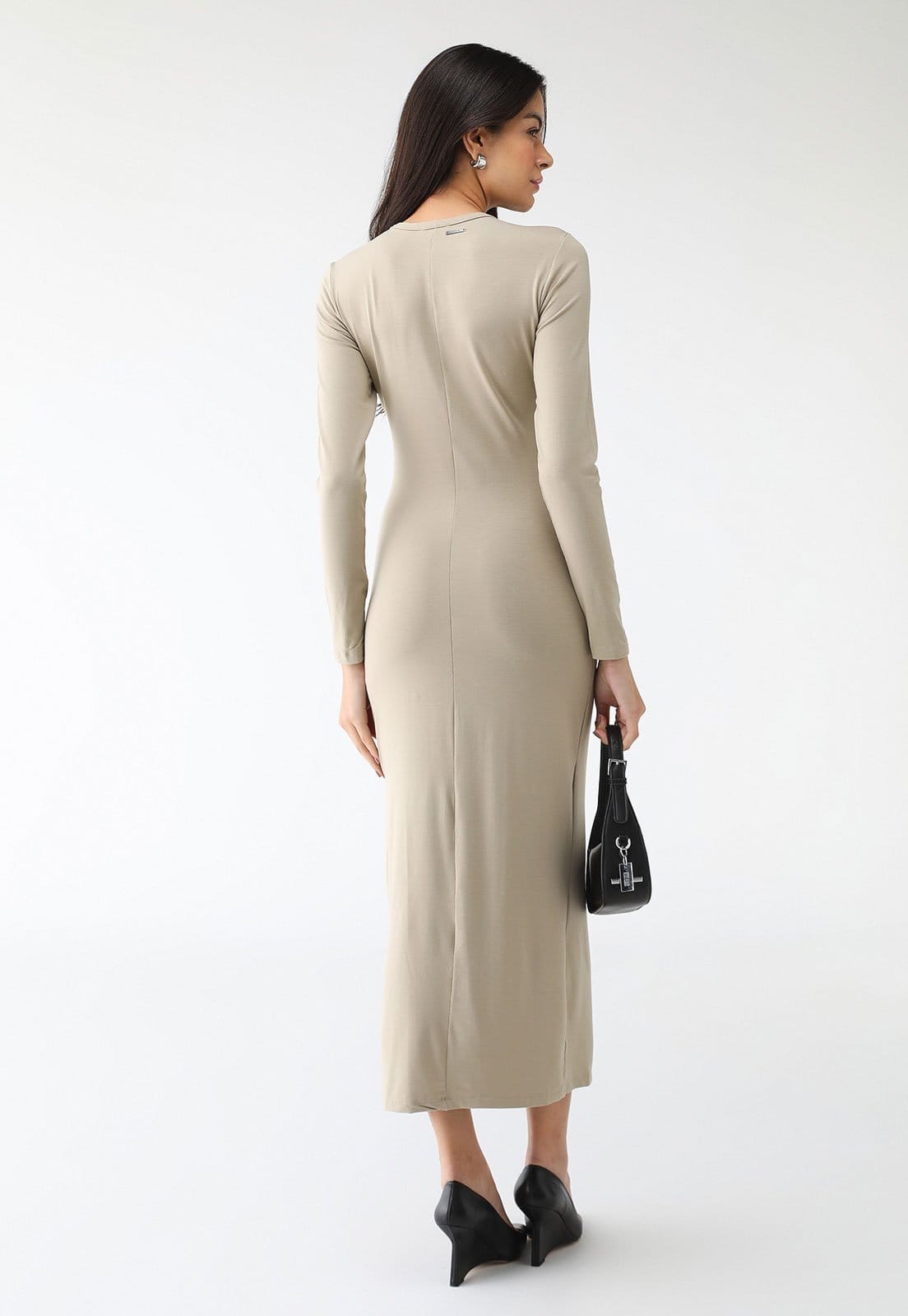 Vista 2 Vestido Forum Midi Liso Forum cinza