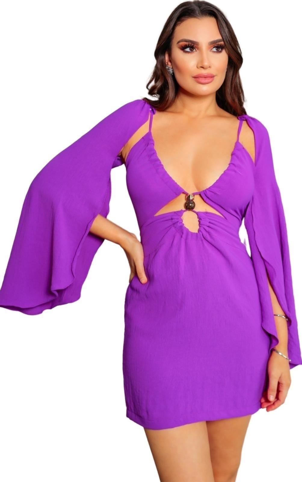 Vestido Curto Arianna Mangas Removíveis