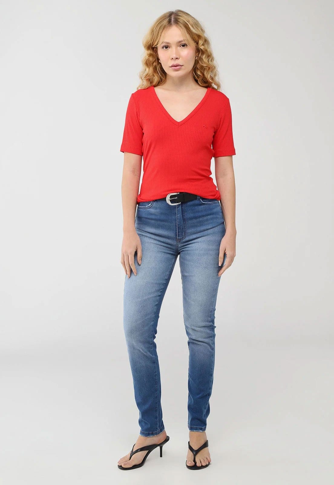 Vista 2 Calça Jeans Feminina Colcci Skinny Lavagem Média Colcci azul