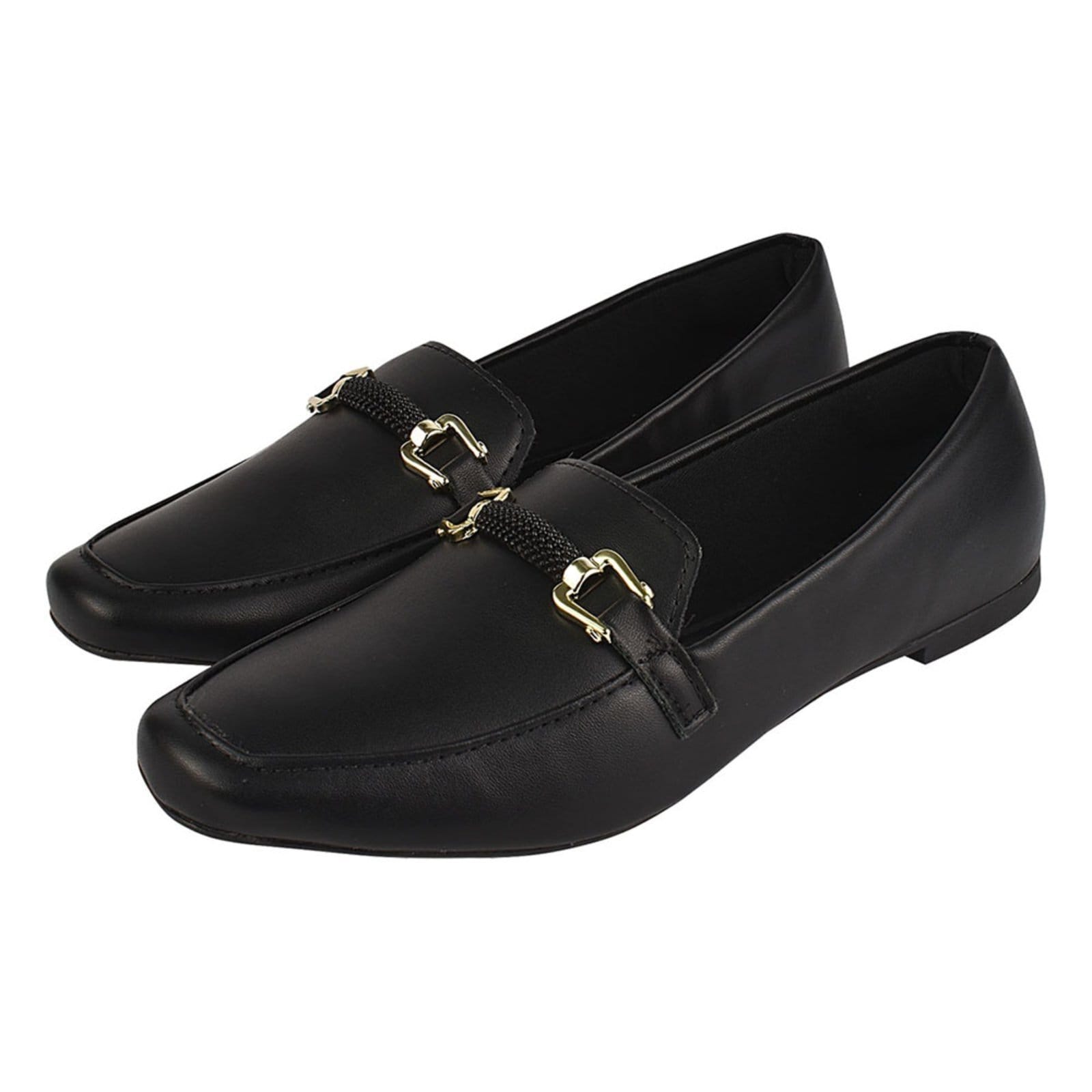 Sapato Feminino Mocassim Donatella Shoes Bico Quadrado Confort Sapatilha Social