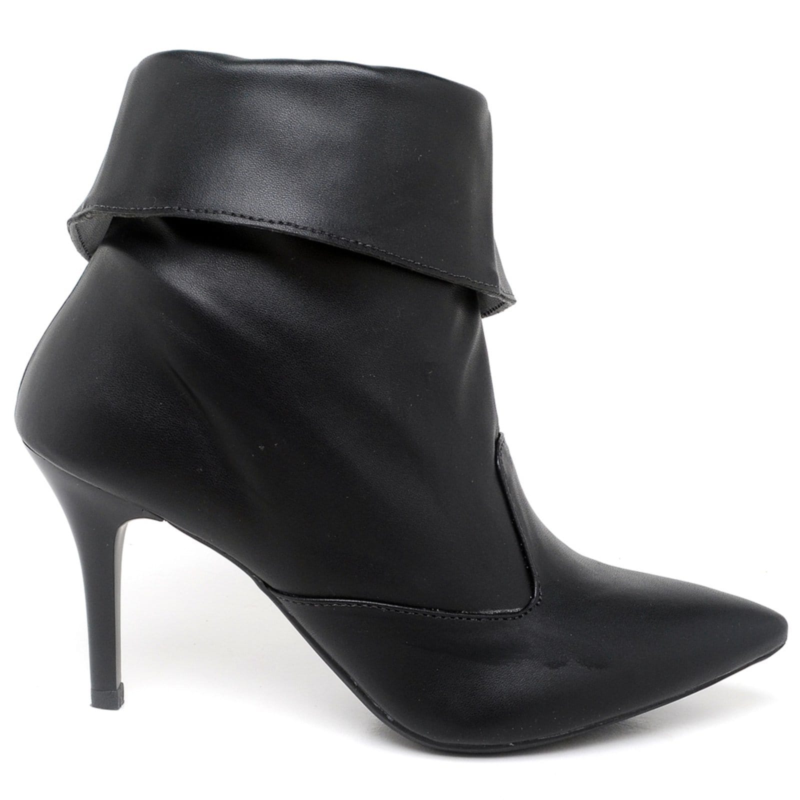 Vista 2 Bota Cano Curto Dobrado Salto Fino Médio Napa Ella's ZAFREM preto