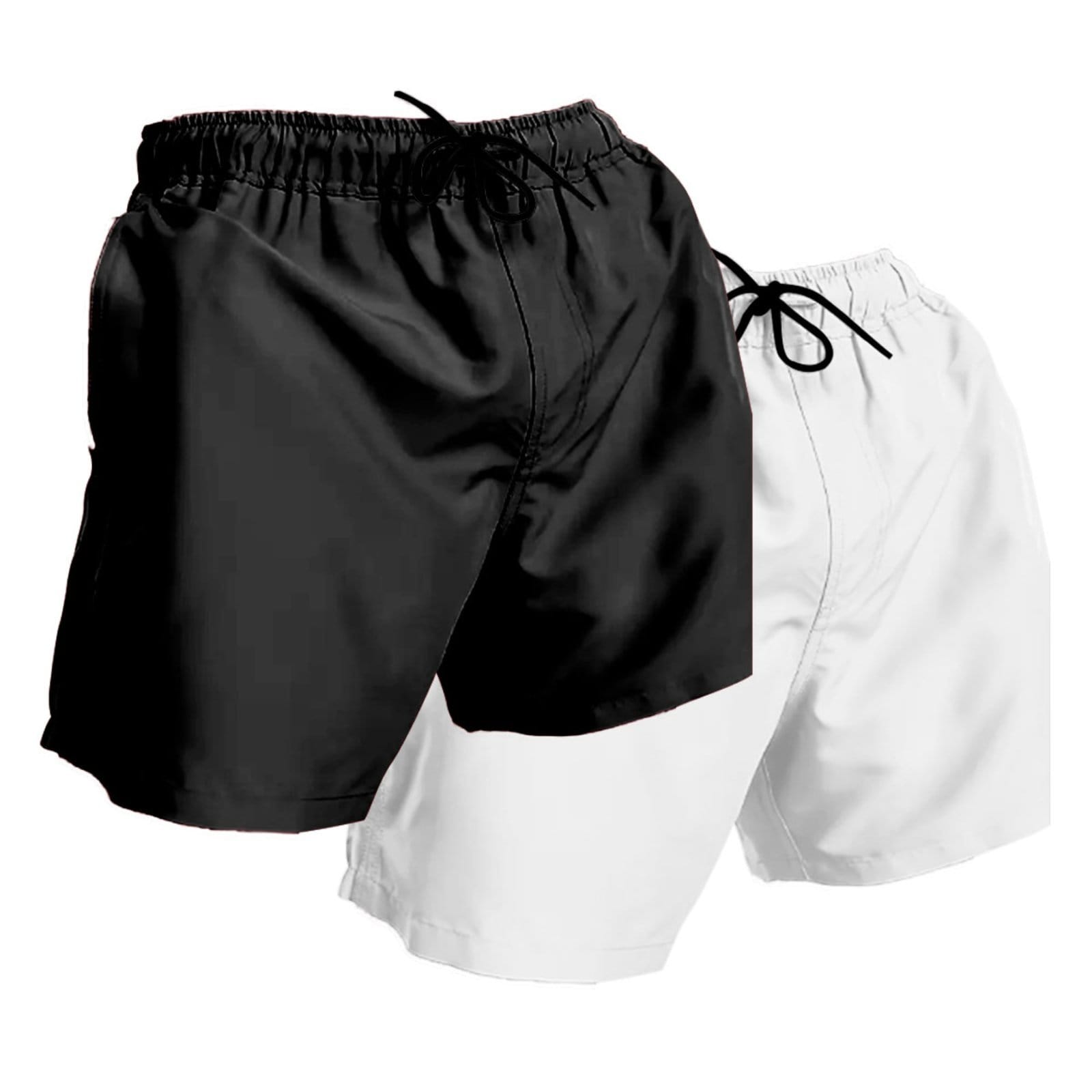 Kit 2 Shorts Masculinos Básicos Relaxado Tactel Bermuda Moda Praia Básica Fitness Mix Cores