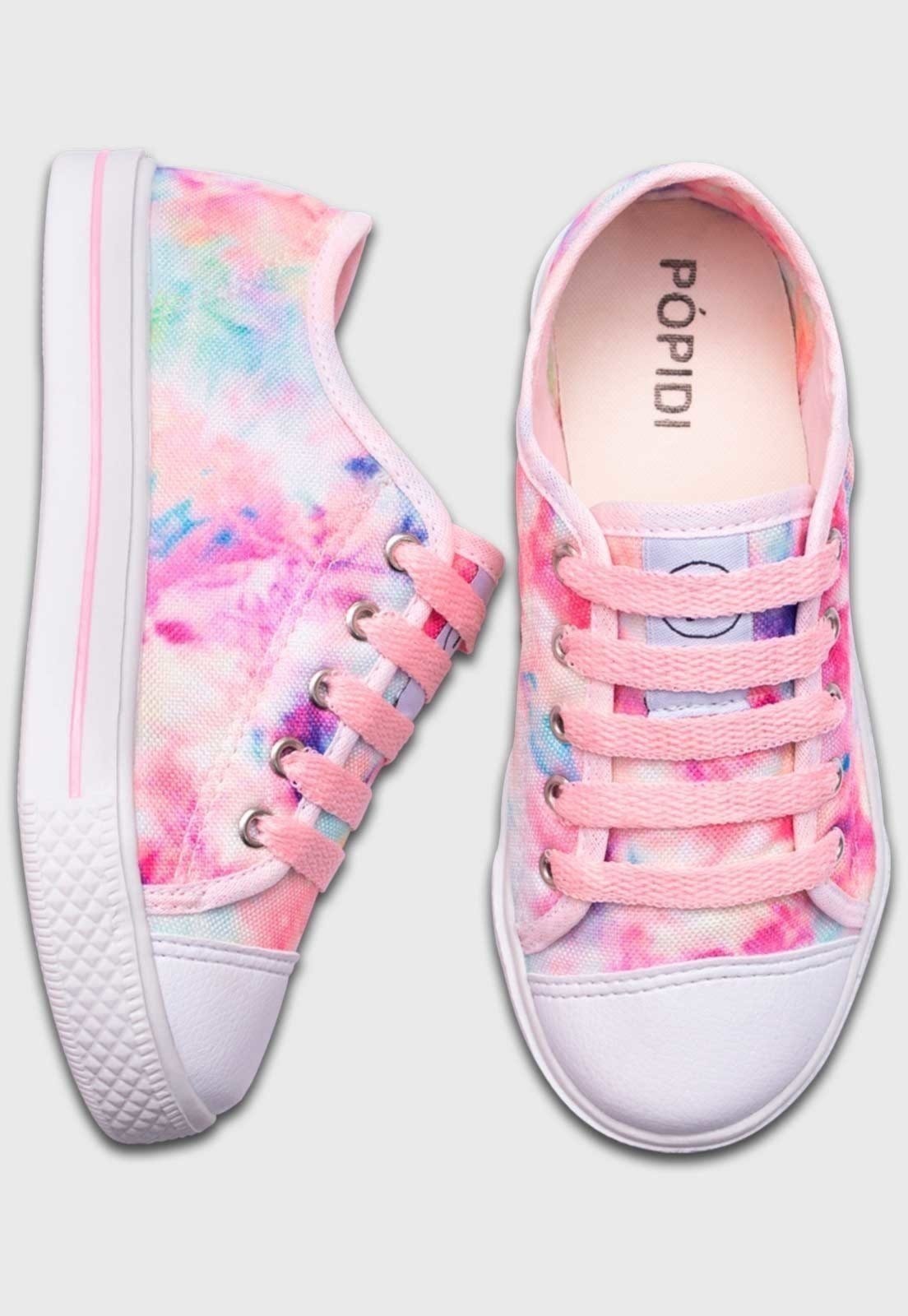 Vista 2 Infantil - Tênis Popstar Feminino Pópidi Menina Tie Dye Pópidí multicolorido