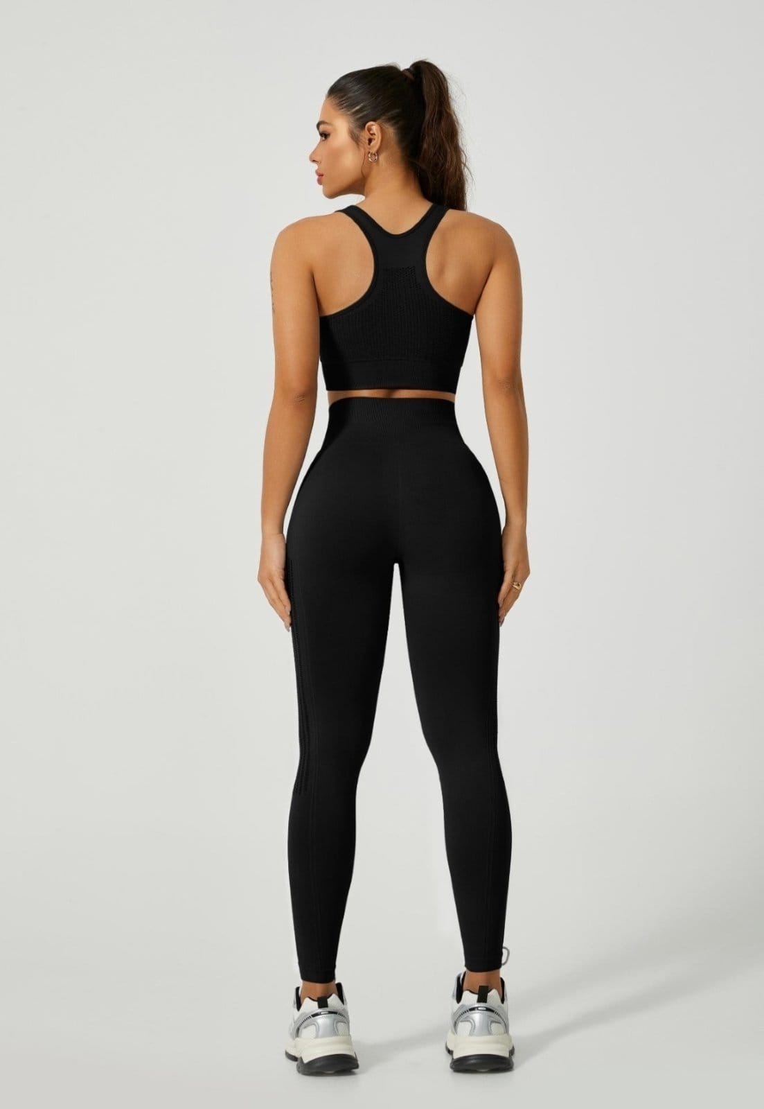 Vista 2 Conjunto Calça e Top Fitness Feminino D Bell Outlet Fashion D BELL OUTLET FASHION preto