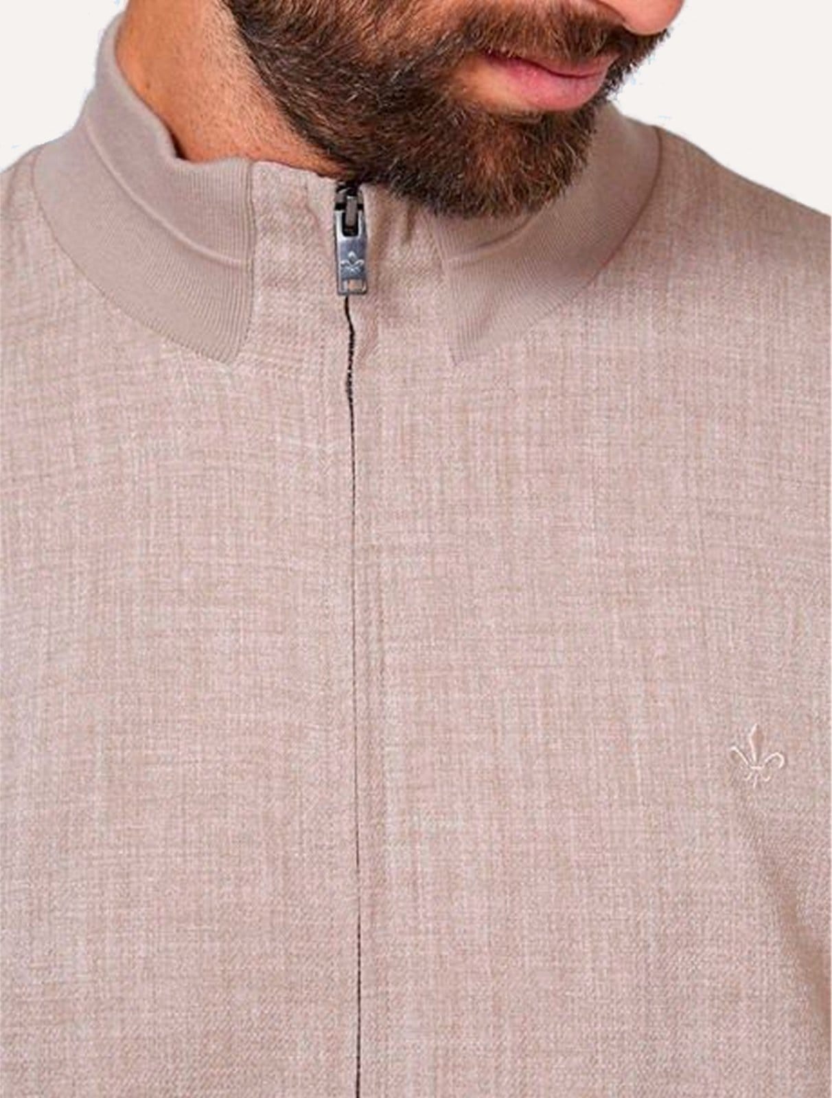 Vista 2 Jaqueta Dudalina Masculina Bomber Alfaiataria Mescla Dudalina cáqui