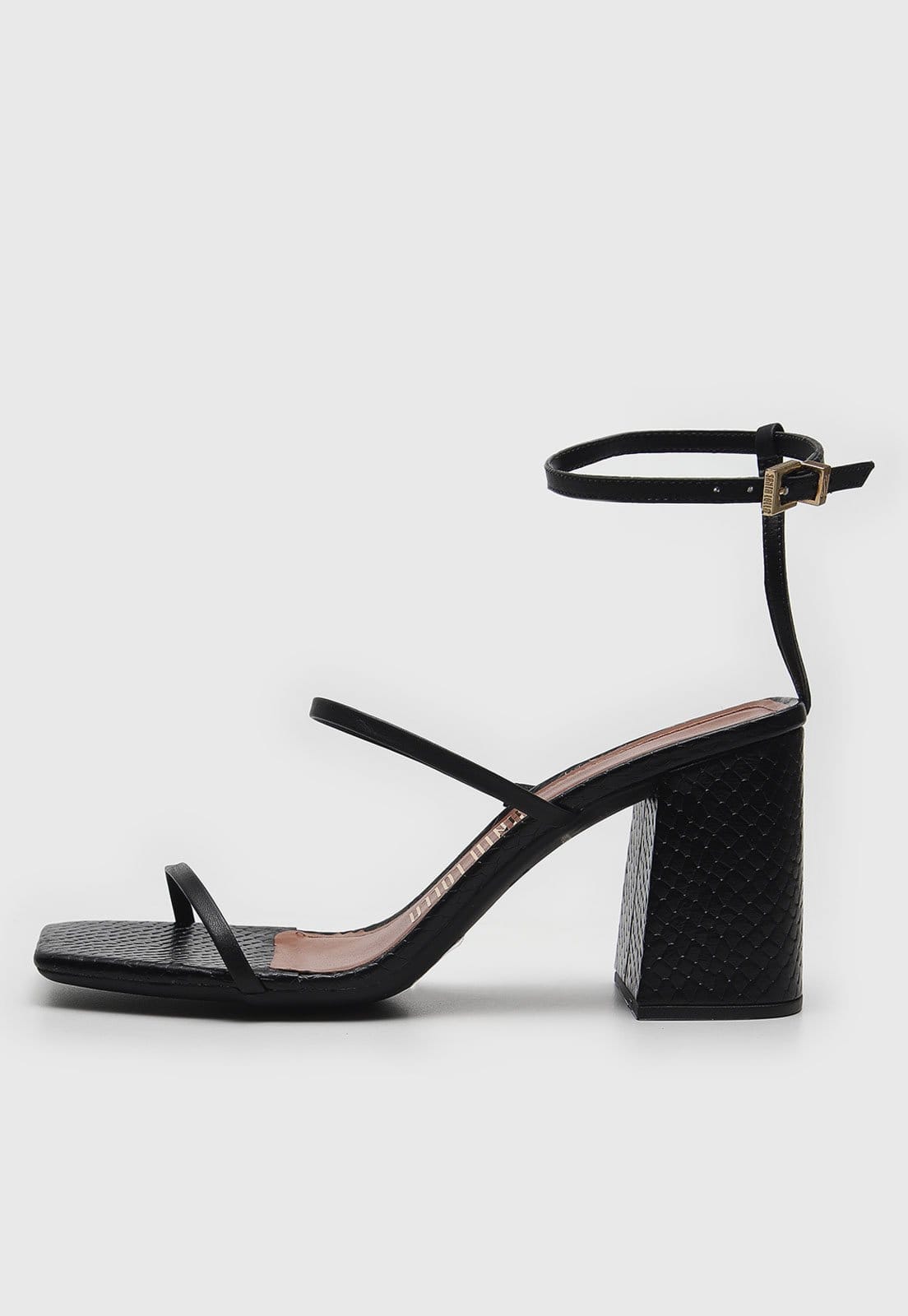 Vista principal Sandália Santa Lolla Lezard Preta Santa Lolla preto