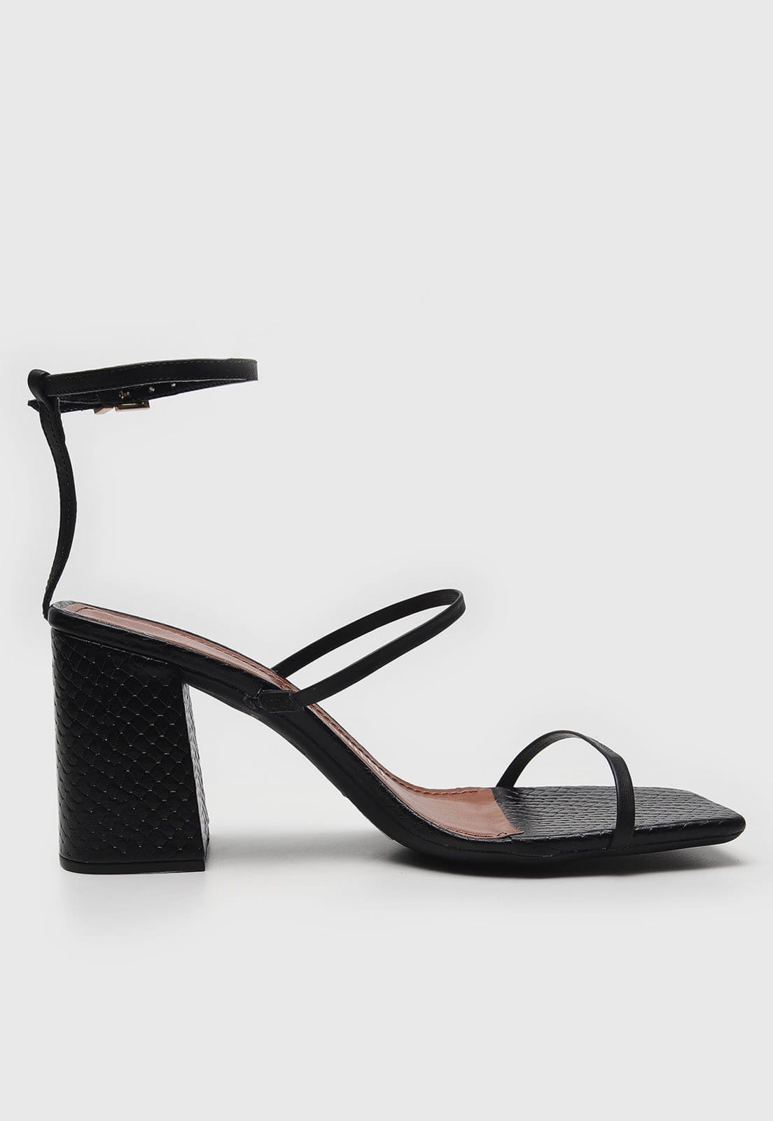 Vista 2 Sandália Santa Lolla Lezard Preta Santa Lolla preto