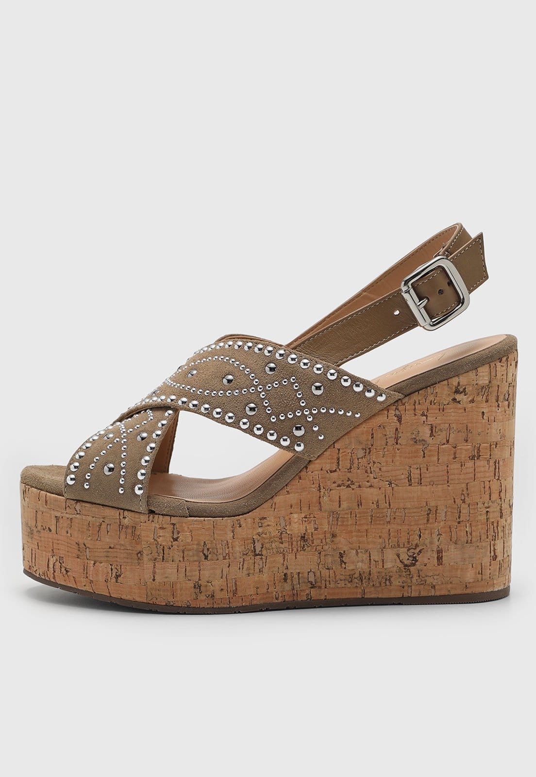 Sandália Feminina Luiza Barcelos Salto Anabela Cortiça