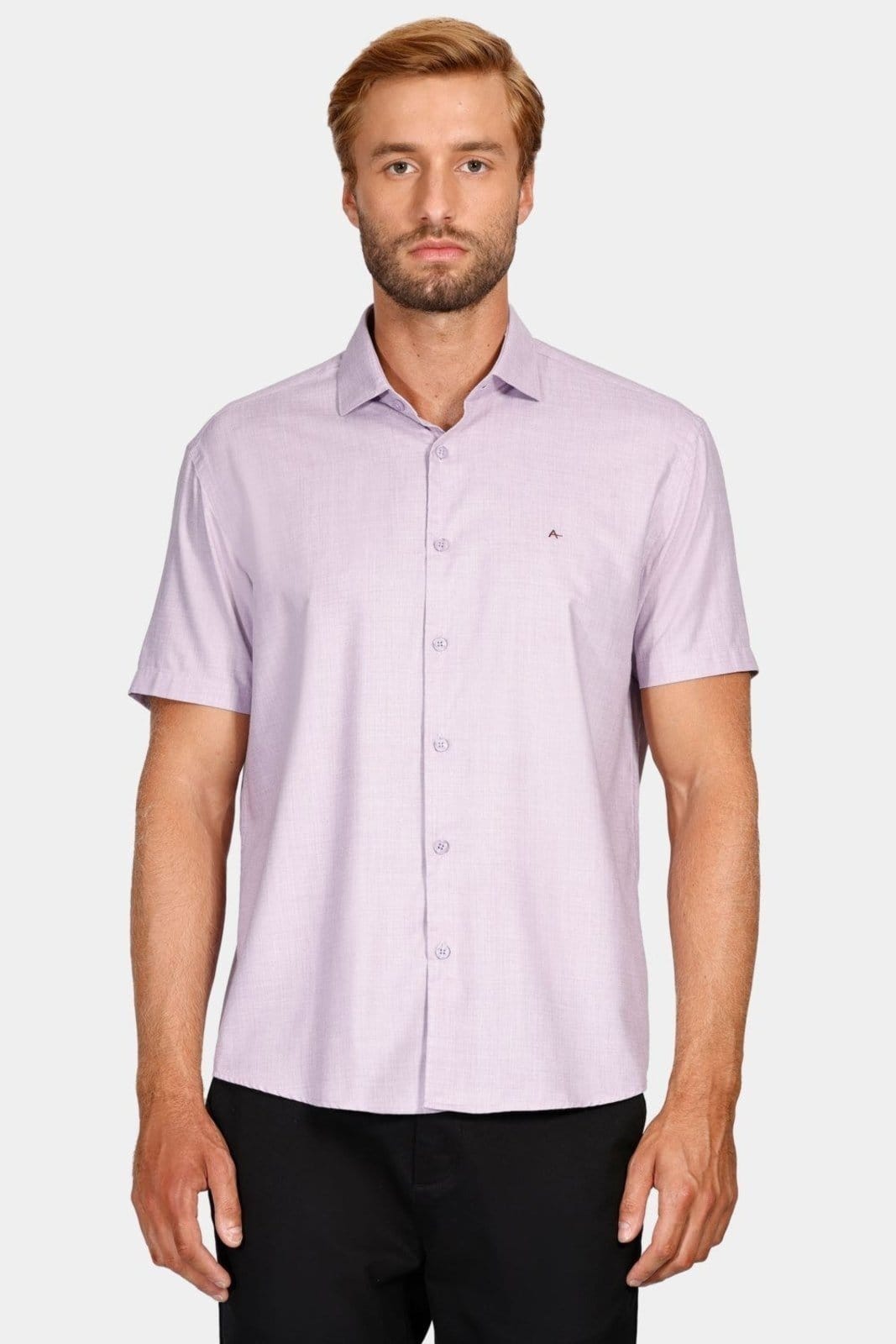 Camisa Regular Melange Lilás