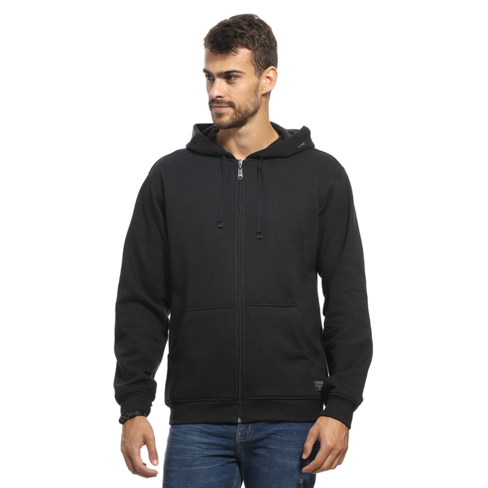 Vista 2 Moletom Masculino Minimalista Capuz Aberto VLCS VLCS VIOLAÇÕES preto