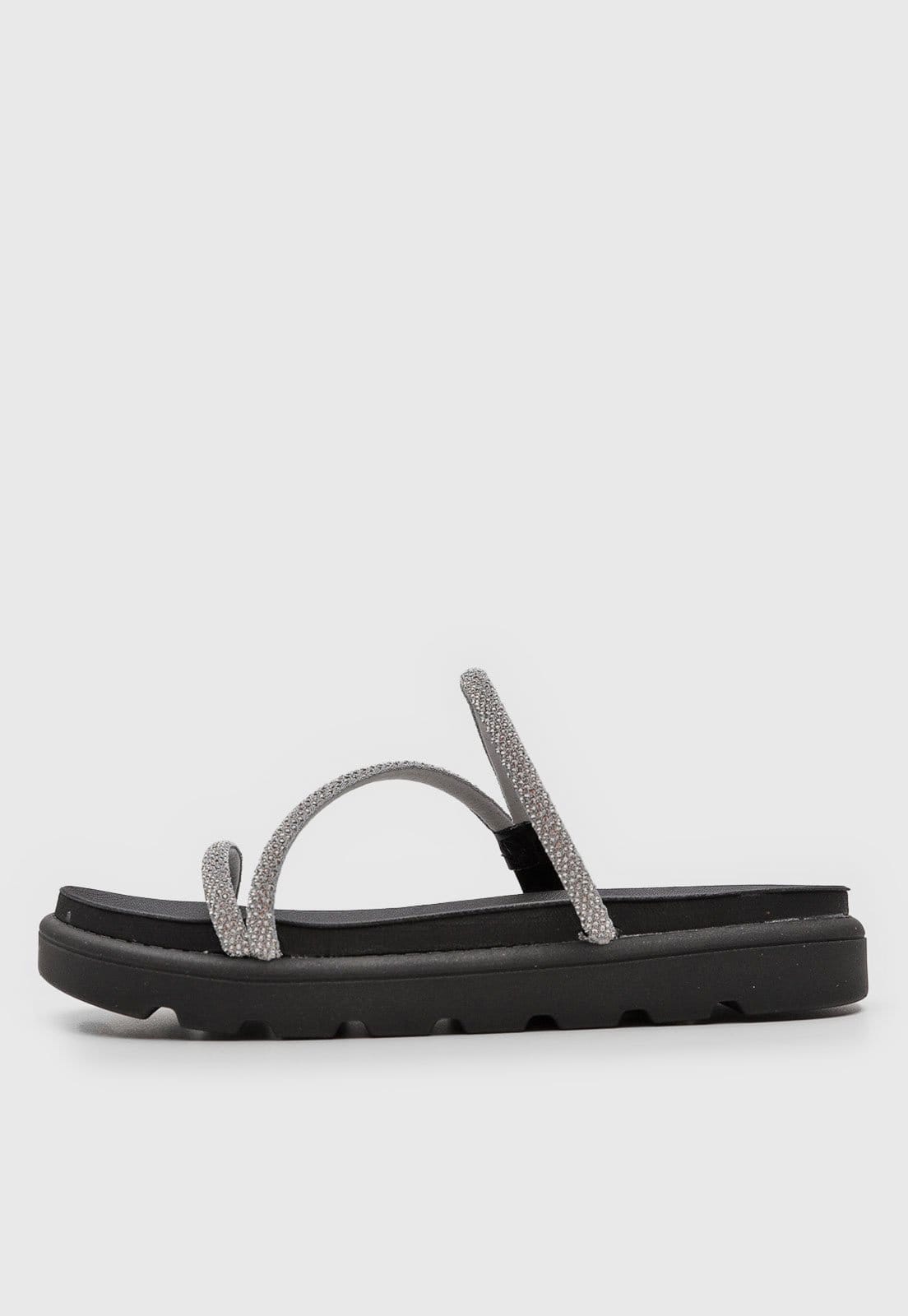 Rasteira Flatform Vizzano Tira Hotfix Preta