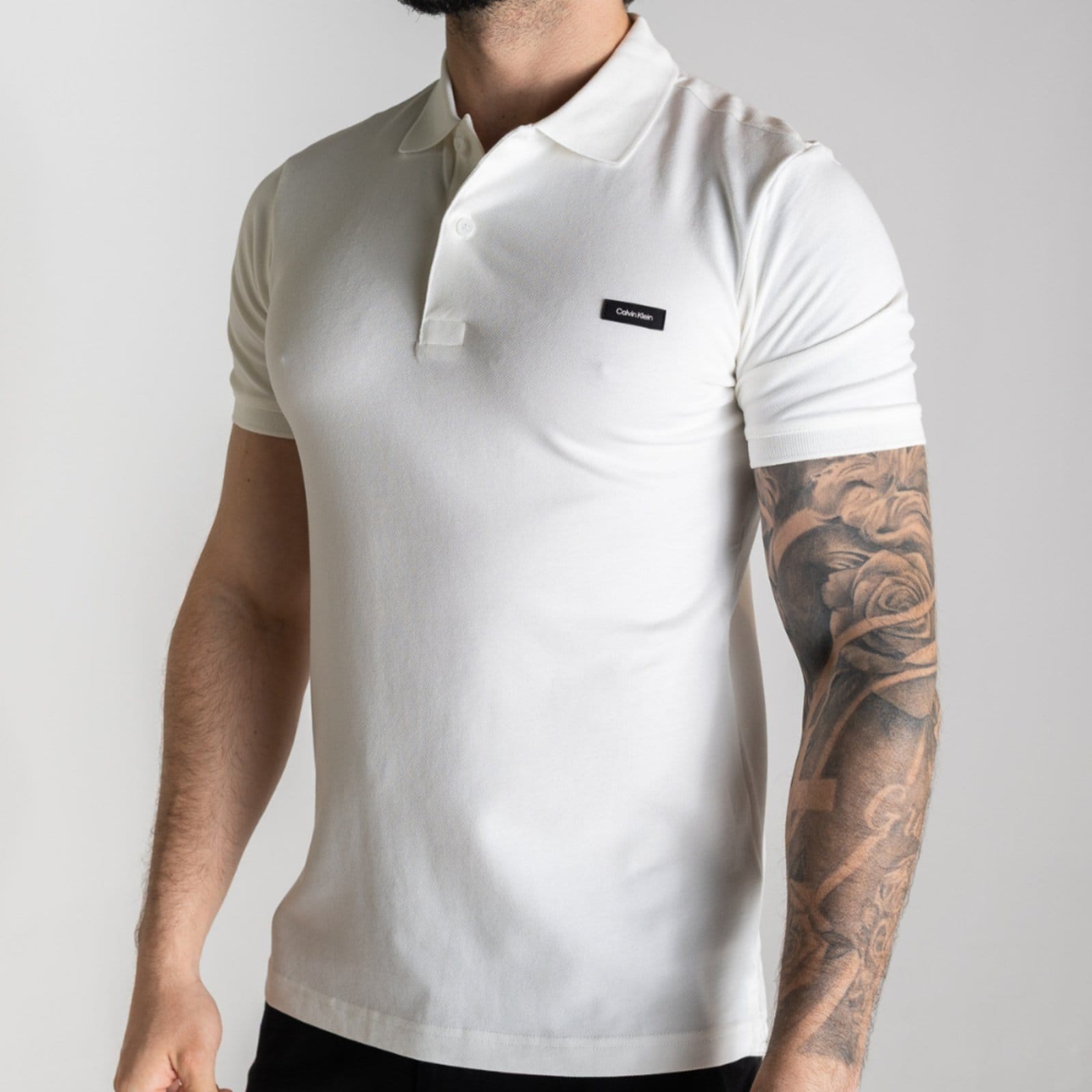 Vista 2 Camisa Polo Calvin Klein Branca Calvin Klein branco