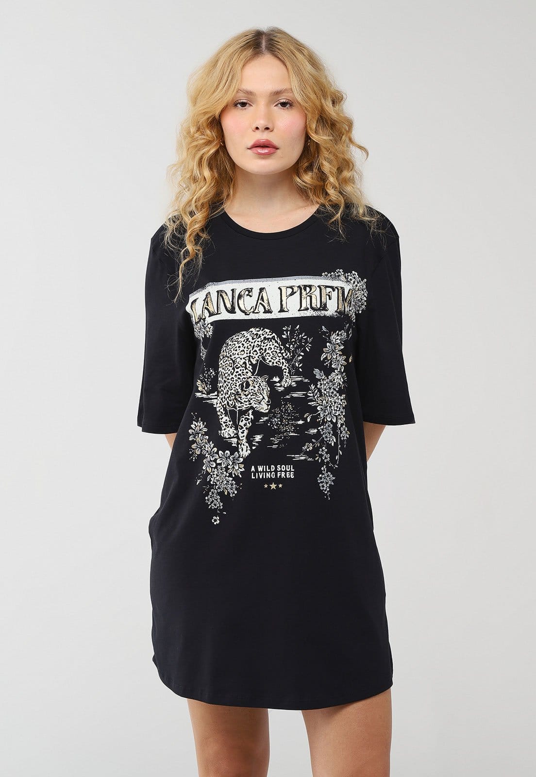 Vestido Feminino Lança Perfume Estampa Onça