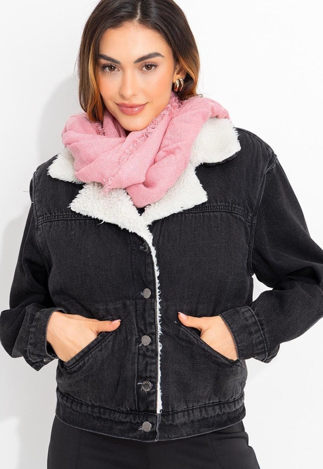 Vista principal Jaqueta Em Jeans Quintess preto