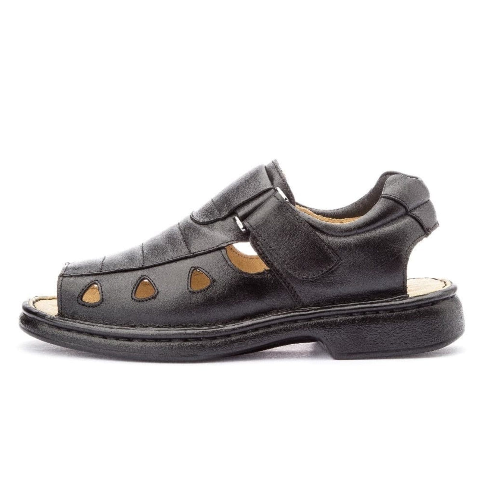 Sandália Clube do Sapato de Franca de Couro Antistress Conforto DFT Turim Preta