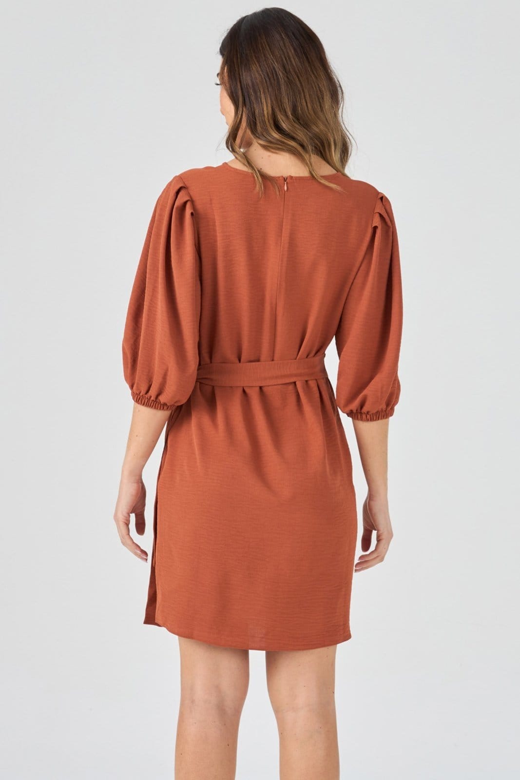 Vista principal Vestido Curto PKS Pareô Terracota PKS laranja