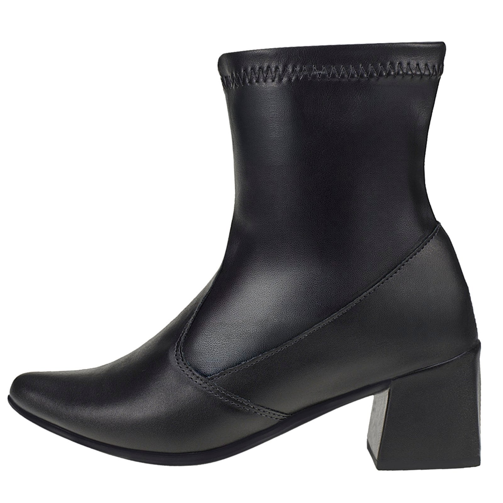 Bota Feminina Lóris Shoes Cano Curto com Stretch Salto Grosso e Bico Fino Moda Fashion 067