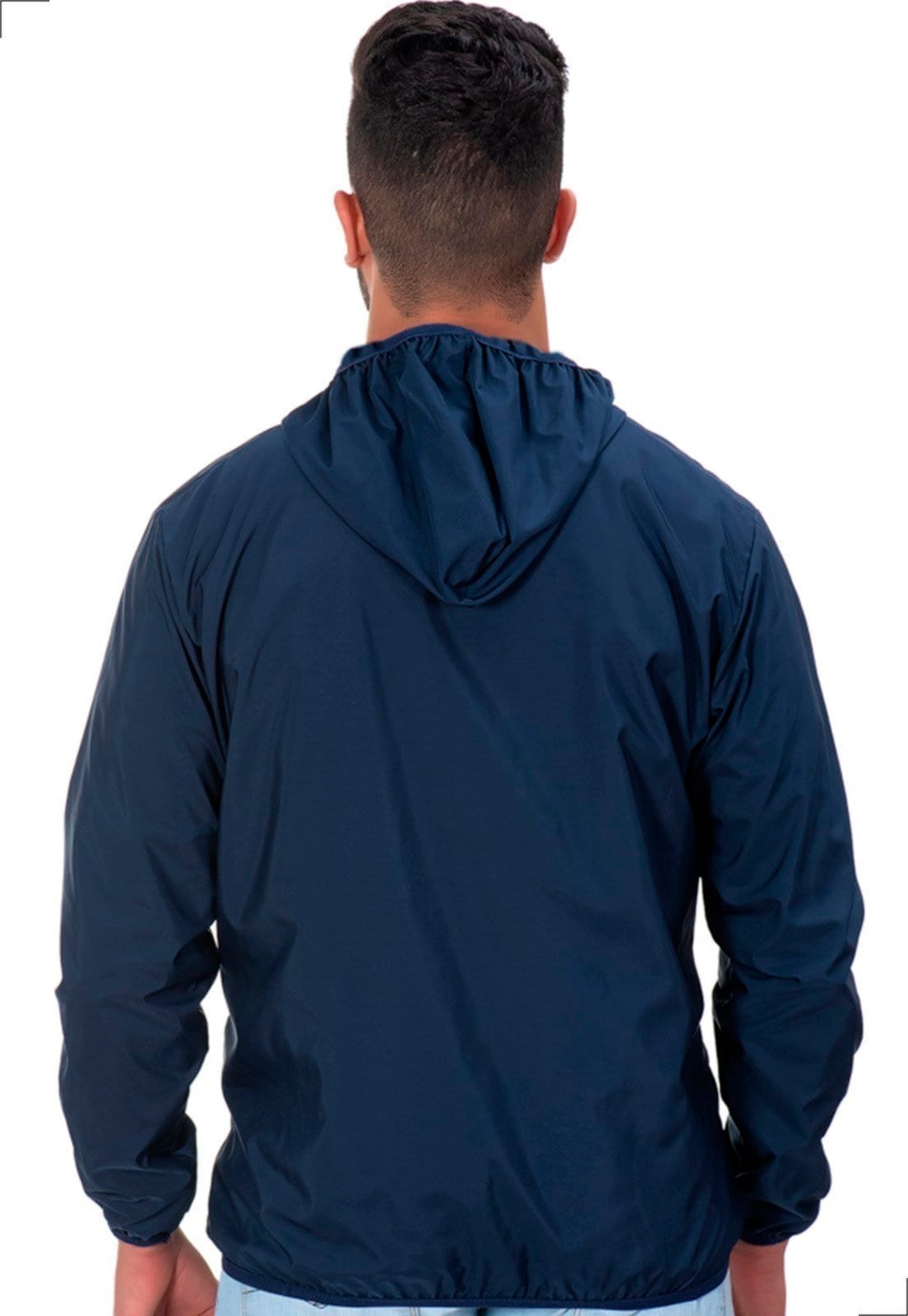 Vista 2 Jaqueta Corta Vento Masculina W2 Marinho Lisa Agasalho Impermeável W2 STORE azul