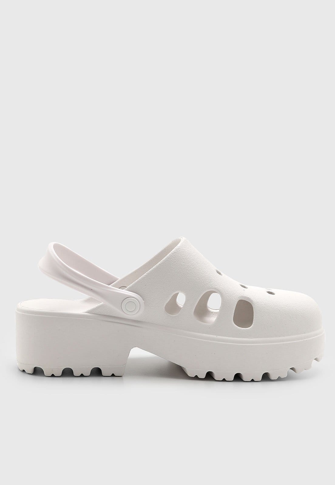 Vista 2 Sandália Feminina Moleca Salto Médio Recortes Vazados Branca MOLECA branco