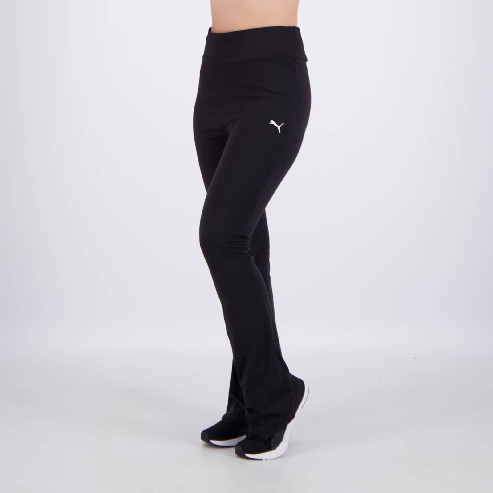 Vista principal Calça Legging Flare Puma ESS High Feminina Preta Puma preto