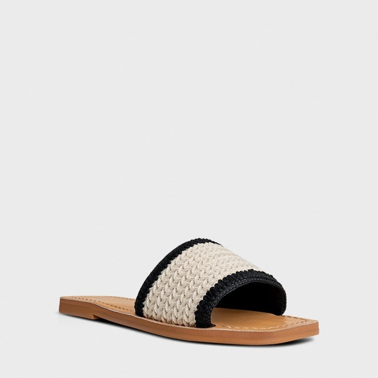 Vista 2 Flat Bicolor e Crochet Off White Vanilla Carrano 444024 Carrano off-white white