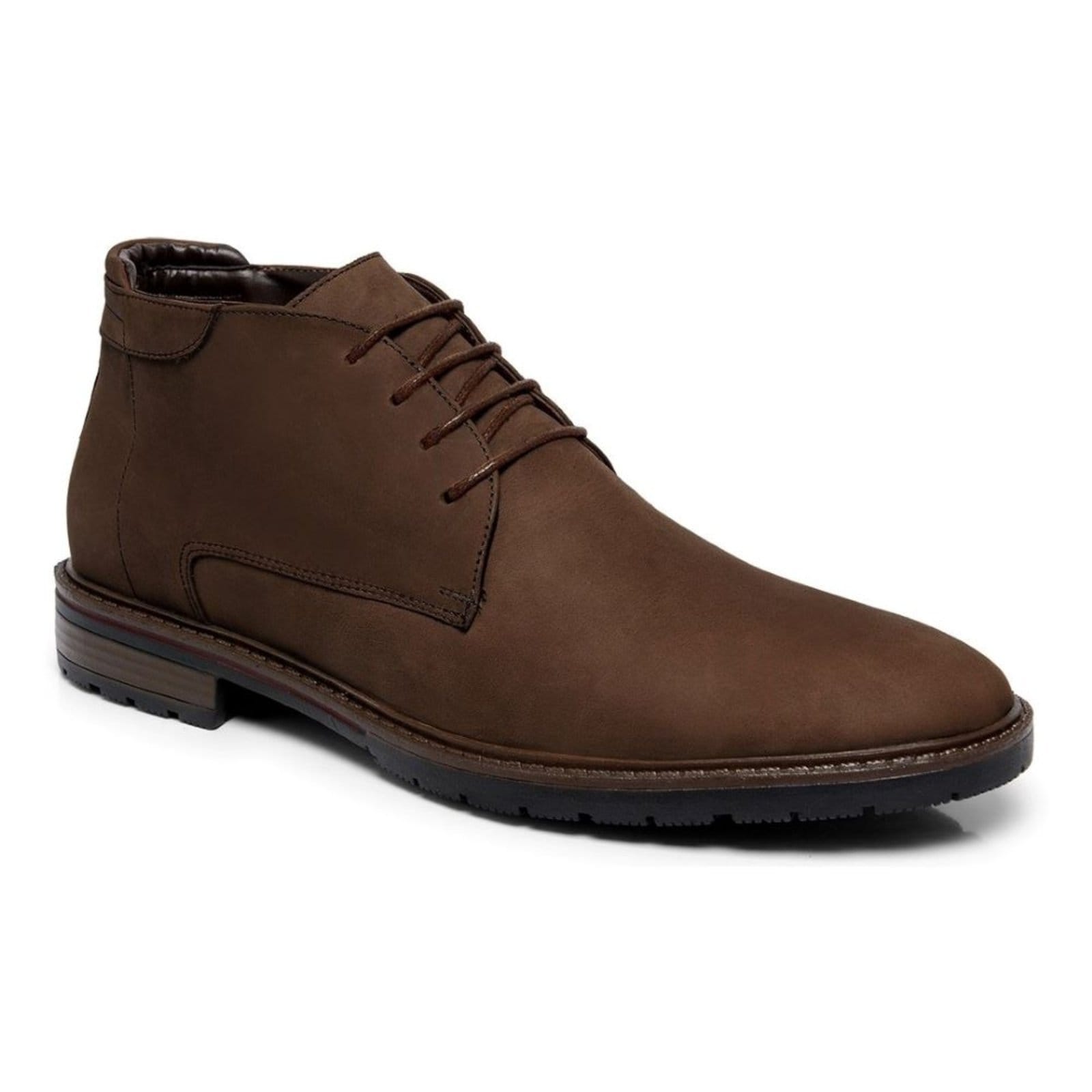 Bota Masculina Casual Veritimo Coturno Couro Robusta Cano Baixo Amarrar Urbana Conforto