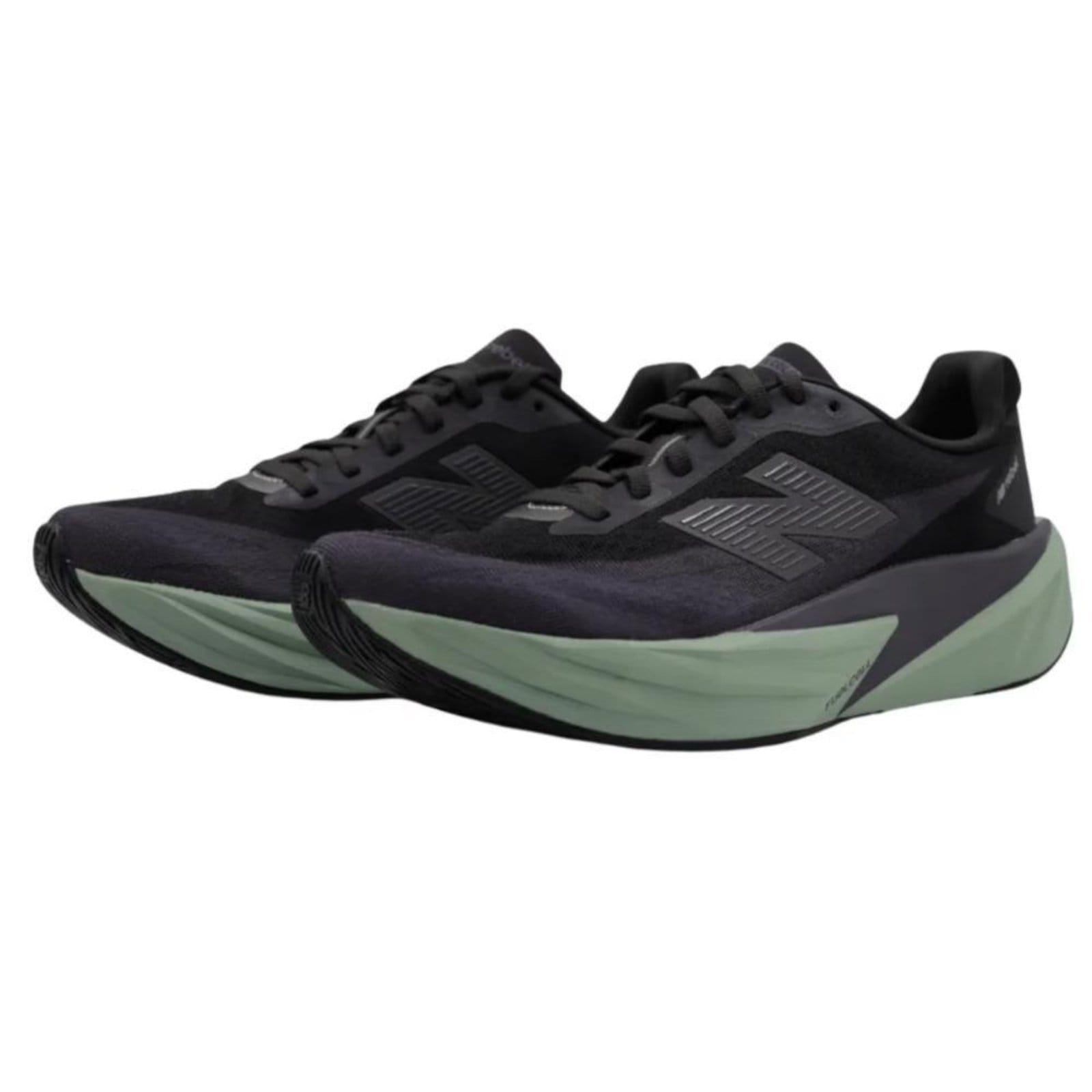 Vista 2 Tênis New Balance Masculino FuelCell Rebel v5 1347834 Preto/Verde New Balance preto verde
