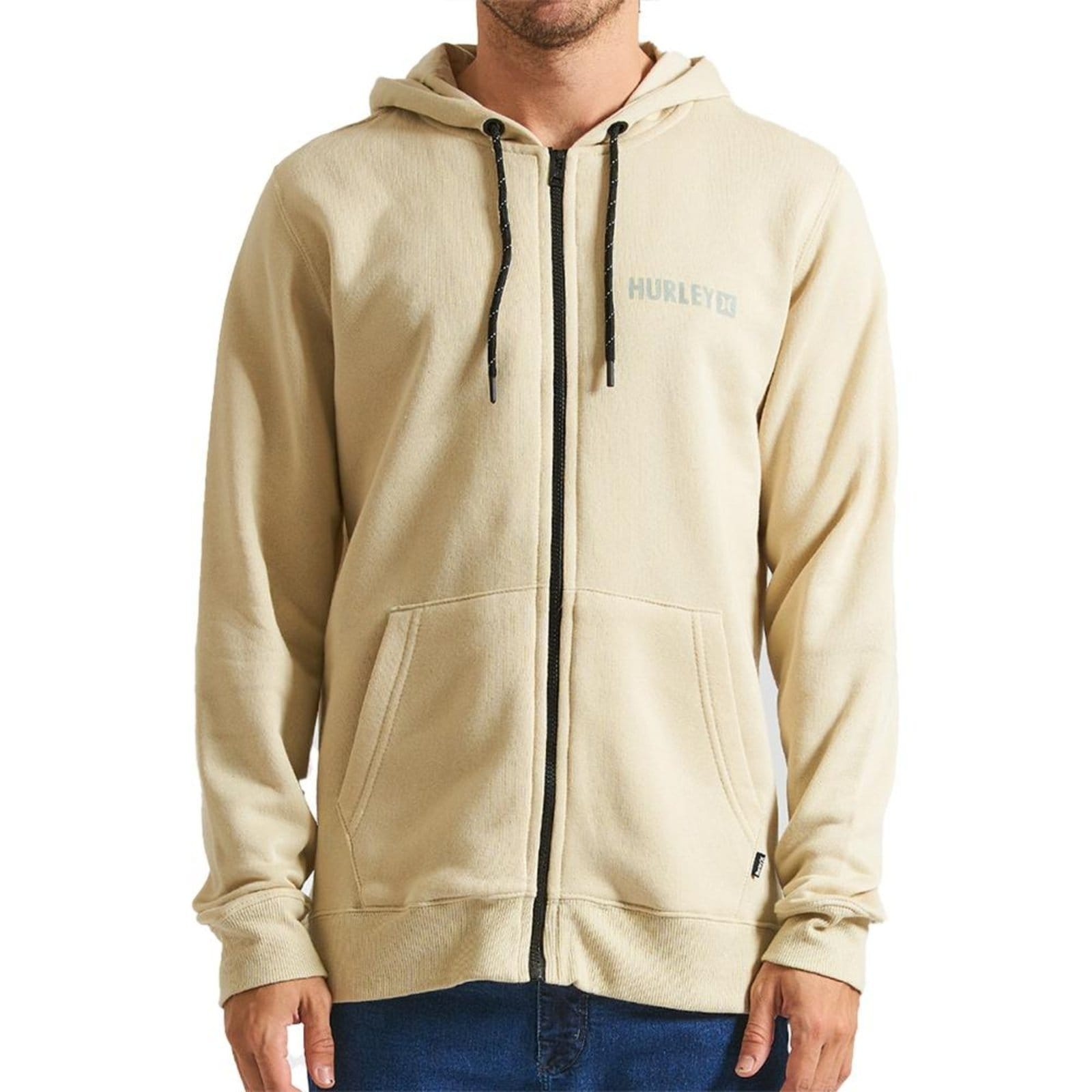 Vista principal Moletom Hurley Aberto Square WT24 Masculino Areia hurley bege