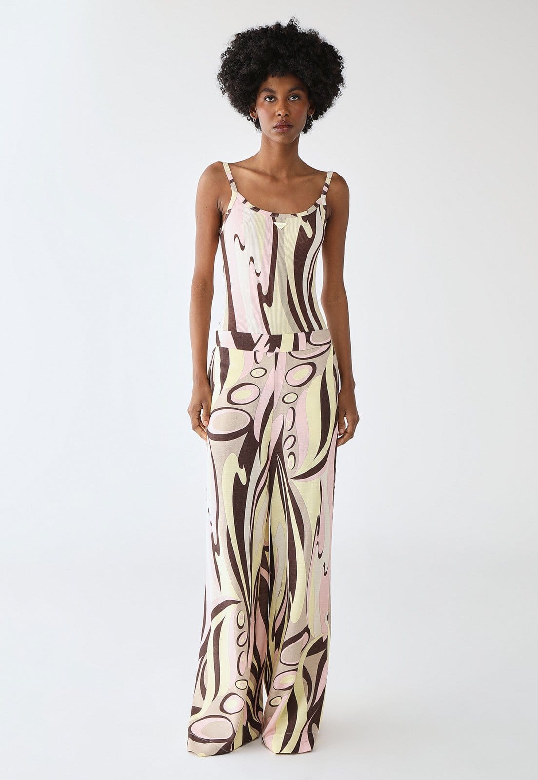 Vista 2 Calça Lança Perfume Wide Leg Estampada Off-White Lança Perfume off-white white