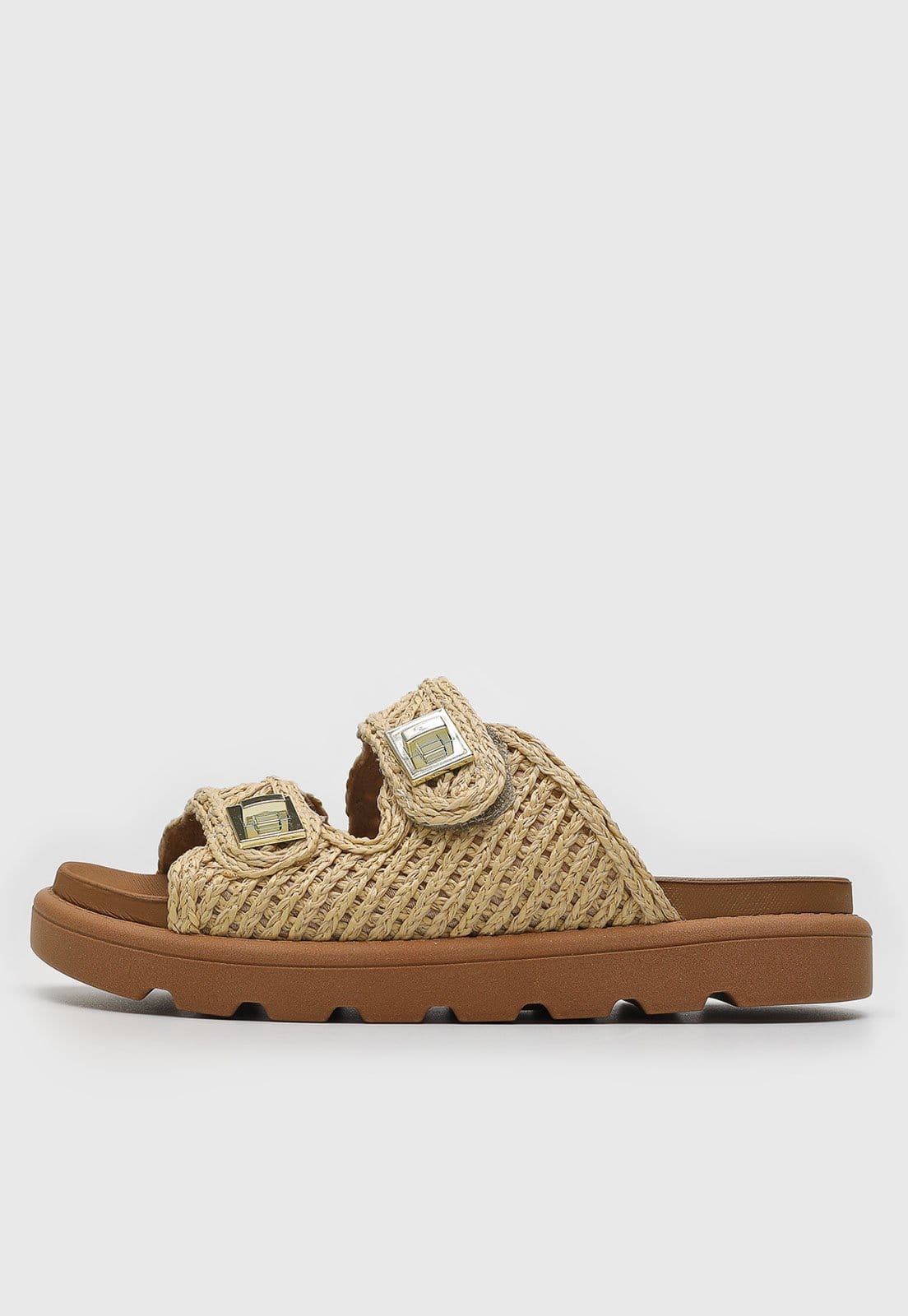 Rasteira Feminina Vizzano Tiras Tramadas Palha