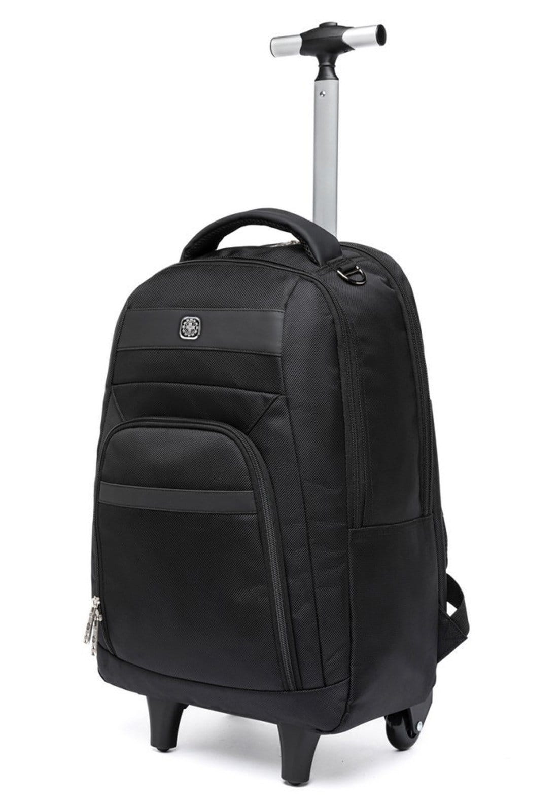 Vista 2 Mochila Executiva Rodinhas Viagem Trabalho Reforçada Espaçosa Crossgear preto