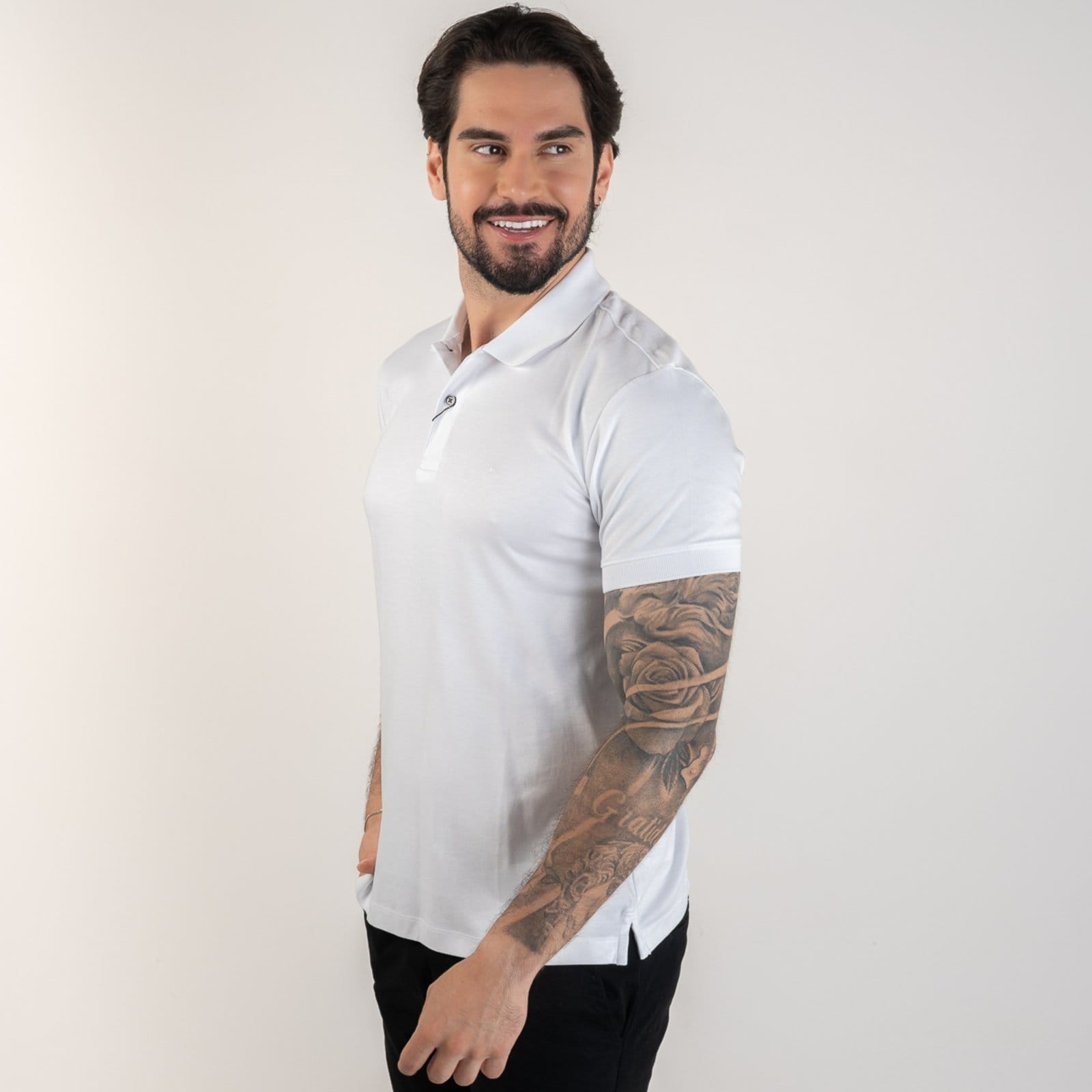 Vista 2 Camisa Polo Pima Aramis Branca Aramis branco