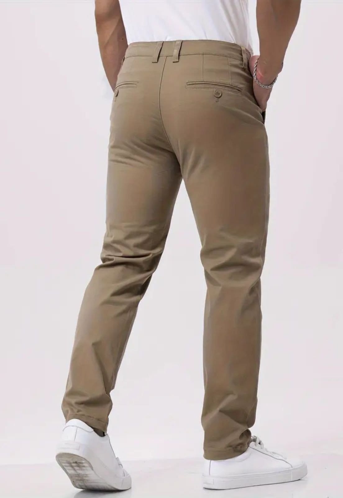 Vista 2 Calça Sarja Masculina KOVALI Skinny Caqui - Conforto e Estilo para o Dia a Dia KOVALI FASHION STORE cáqui caqui