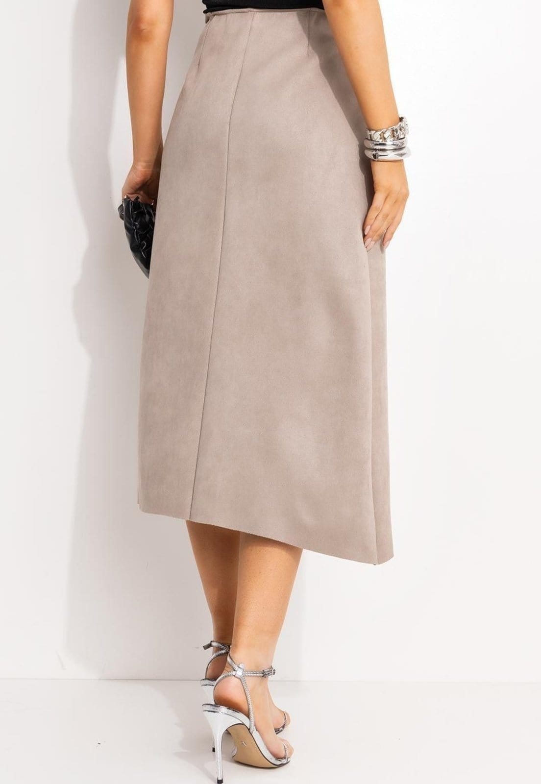 Vista 2 Saia Em Malha Suede Quintess marrom