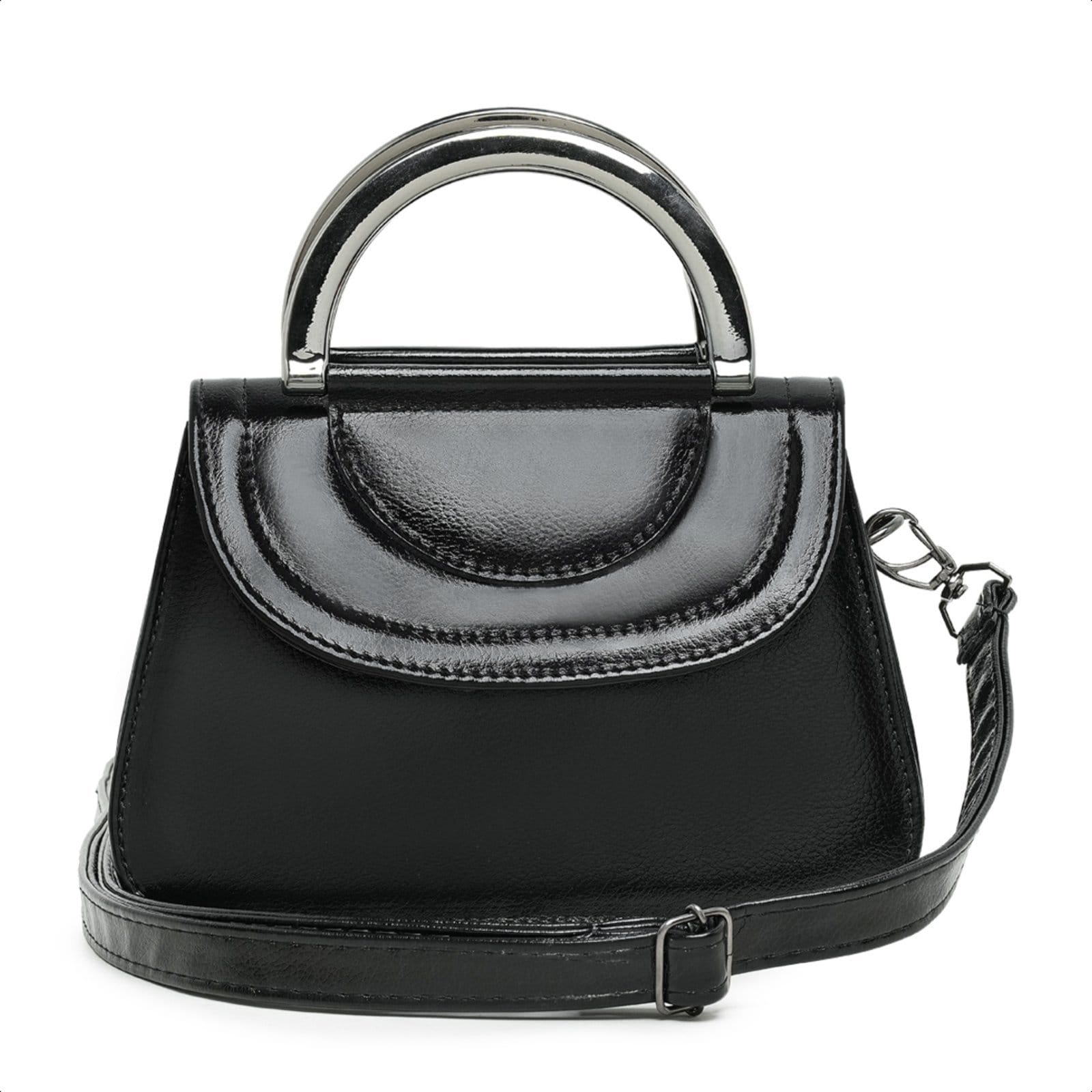 Bolsa Feminina Clutch Preta Pequena Alça De Mão E Ombro Removível