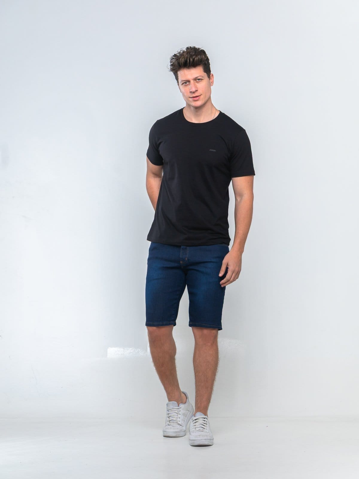 Bermuda Jeans Masculina Tempo Habil Azul Escuro