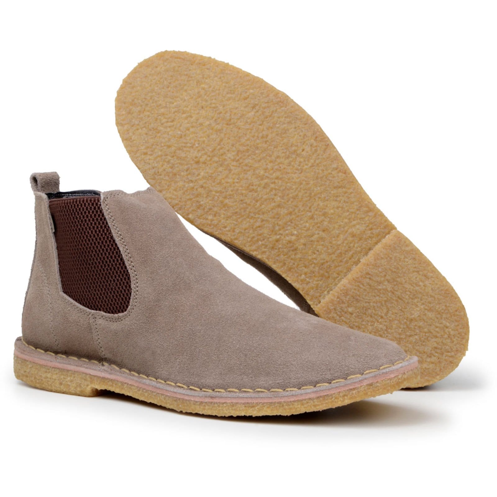 Vista 2 Bota Desert Chelsea Masculina Snikgreen Camurça Rato solado Crepe Snikgreen marrom