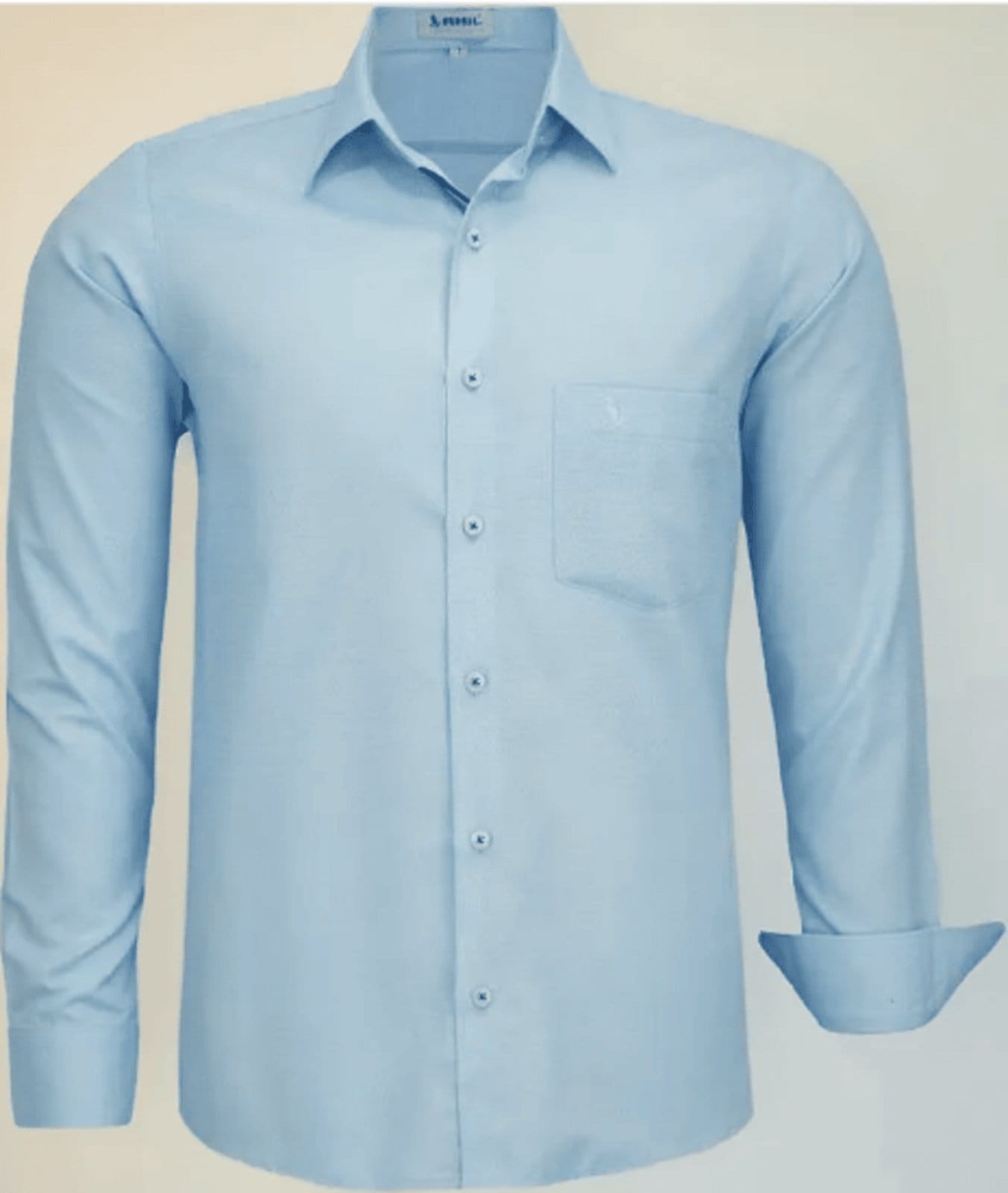 Camisa Social Amil Comfort Clear Macia Fácil de Passar Manga Longa Luxo Azul