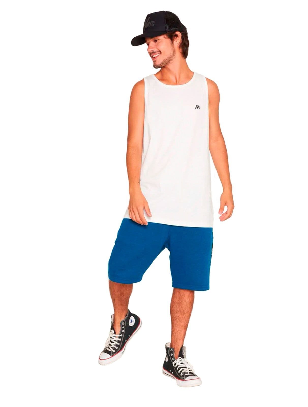 Vista 2 Bermuda Aeropostale Masculina Moletom Sash Mescla Aeropostale azul