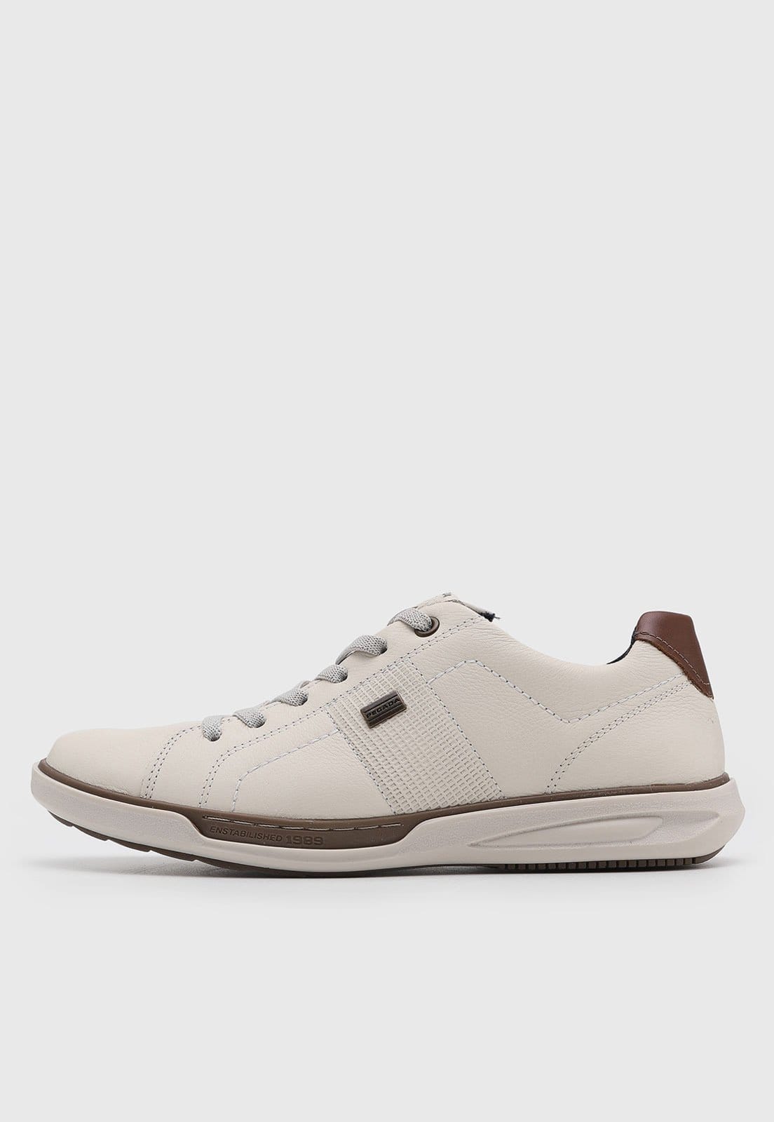 Tênis Masculino Pegada Recorte Calcanhar Off-White