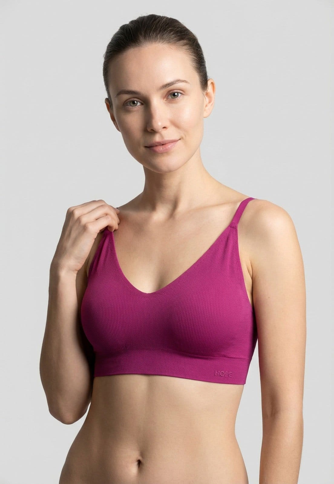 Vista principal Sutiã Top Hope Bojo Removível Canelado Hope roxo